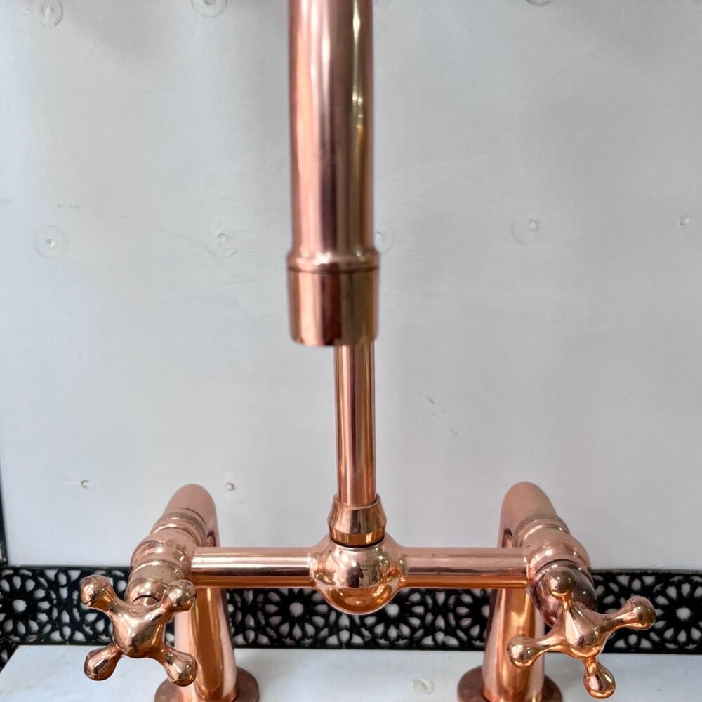 Unlacquered Brass Kitchen Faucet - Solid Brass Kitchen Sink Faucet - Kitchen Fau - Picture 4 of 4